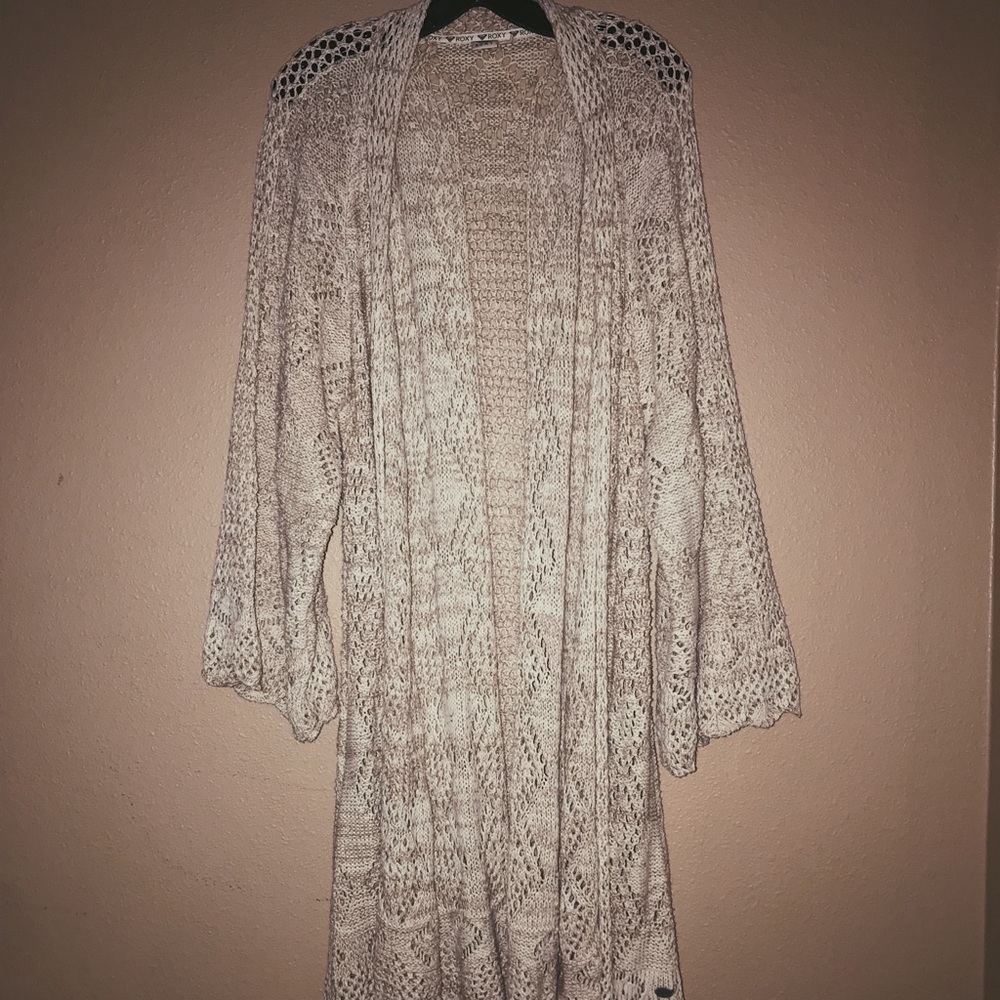 ROXY crochet longline cardigan